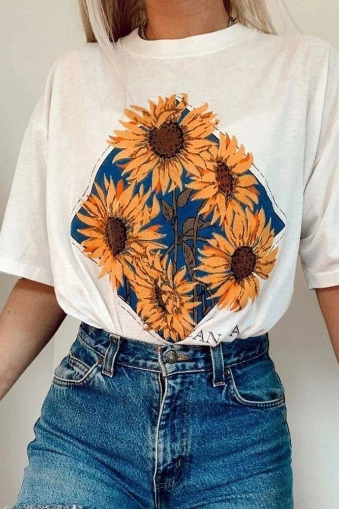Boho T-Shirt Sunflower