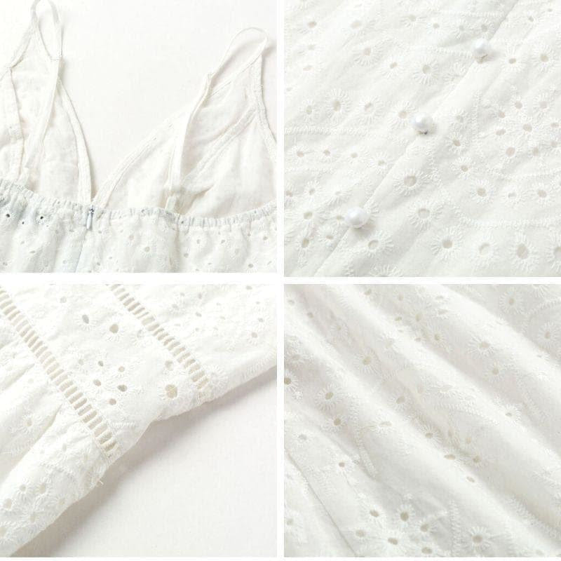 Boho-Kleid Lang Weiß