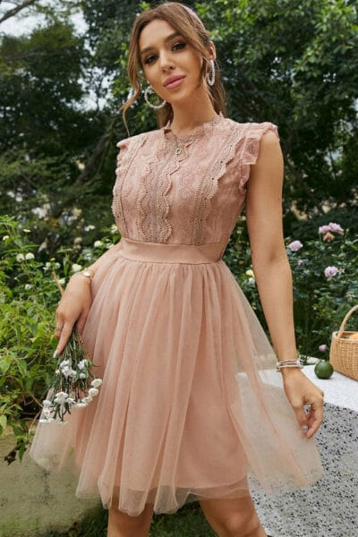 Kurzes Vintage Boho-Kleid