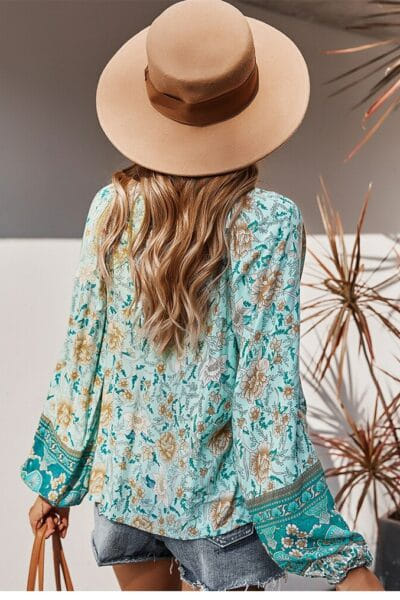 Bluse blau boho