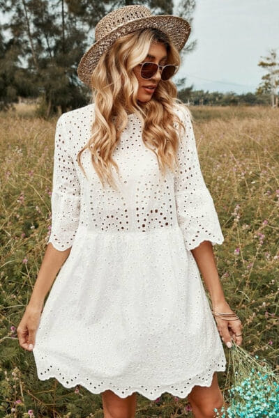 Kurzes besticktes boho Kleid