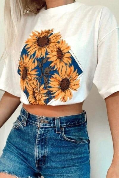 Boho T-Shirt Sunflower