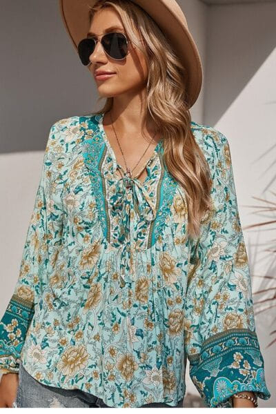 Bluse blau boho