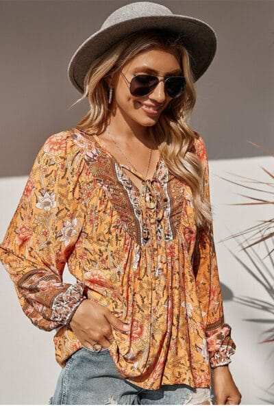 Bluse boho Orange