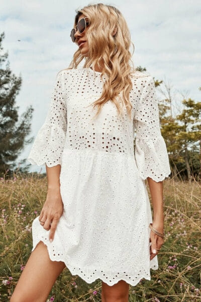 Kurzes besticktes boho Kleid