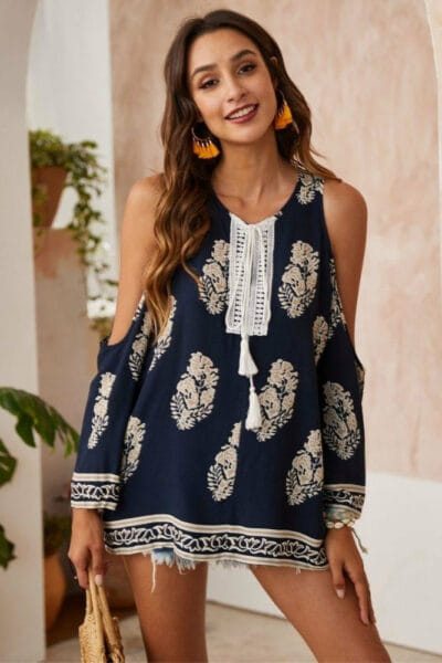 Boho Bluse mit offenen Schultern