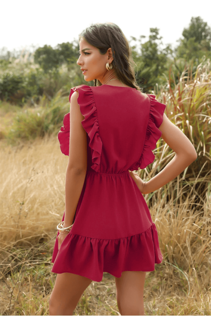 Boho-Kleid Rot Chic