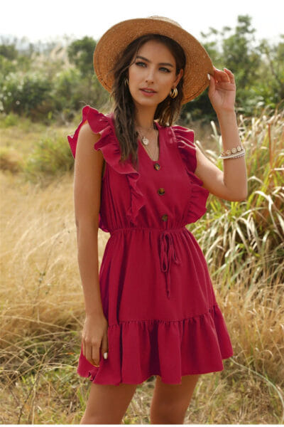 Boho-Kleid Rot Chic