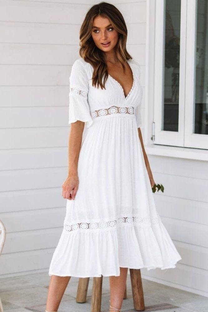 Weißes boho Chic Kleid